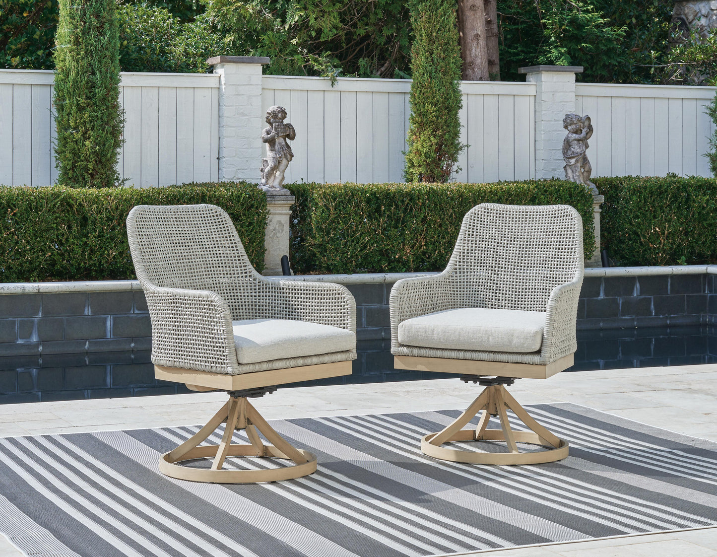 ASHLEY Seton Creek Outdoor Swivel Dining Chair (Set of 2)