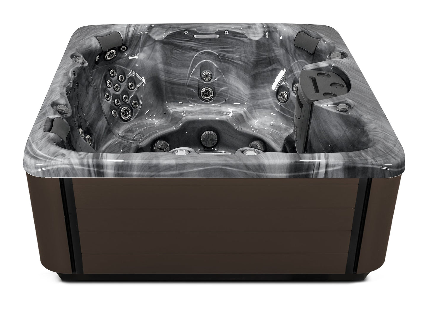 Balance 7 hot tub - Storm Cloud shell with Dark Walnut cabinet