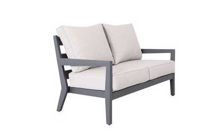 Resort Lifestyles Cabo Deep Loveseat Grey w/Silver Sunbrella Cushions
