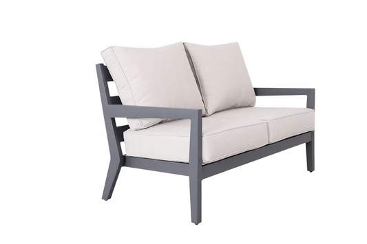 Resort Lifestyles Cabo Deep Loveseat Grey w/Silver Sunbrella Cushions