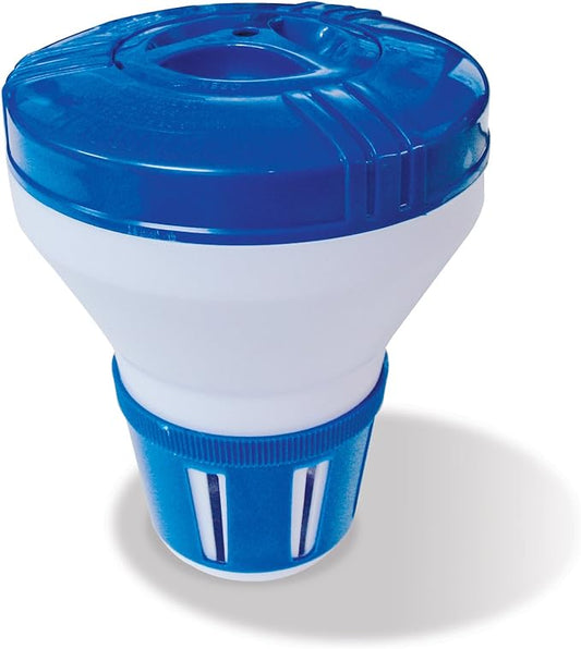 Poolmaster 32157 Floating Swimming Pool Chlorine and Bromine Dispenser, Small, Blue