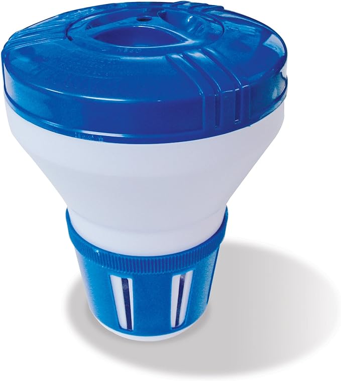 Poolmaster 32157 Floating Swimming Pool Chlorine and Bromine Dispenser, Small, Blue