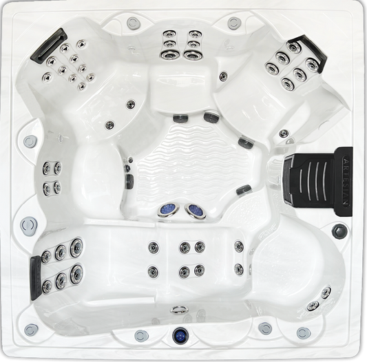 Island Spas Grand Bahama Luxury 610686E Glacier Mountain/Black (+Color, Pillow Falls, DAOP, Wifi+ WaterLab Ready, DAOP,