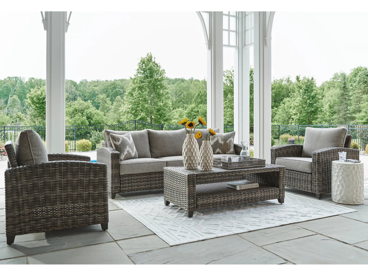 ASHLEY Oasis Court Gray Outdoor Seating Group (Set of 4)