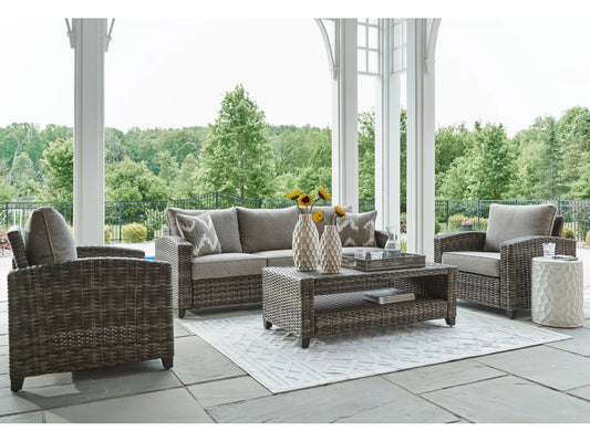ASHLEY Oasis Court Gray Outdoor Seating Group (Set of 4)