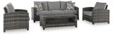 ASHLEY Oasis Court Gray Outdoor Seating Group (Set of 4)