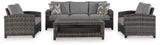 ASHLEY Oasis Court Gray Outdoor Seating Group (Set of 4)