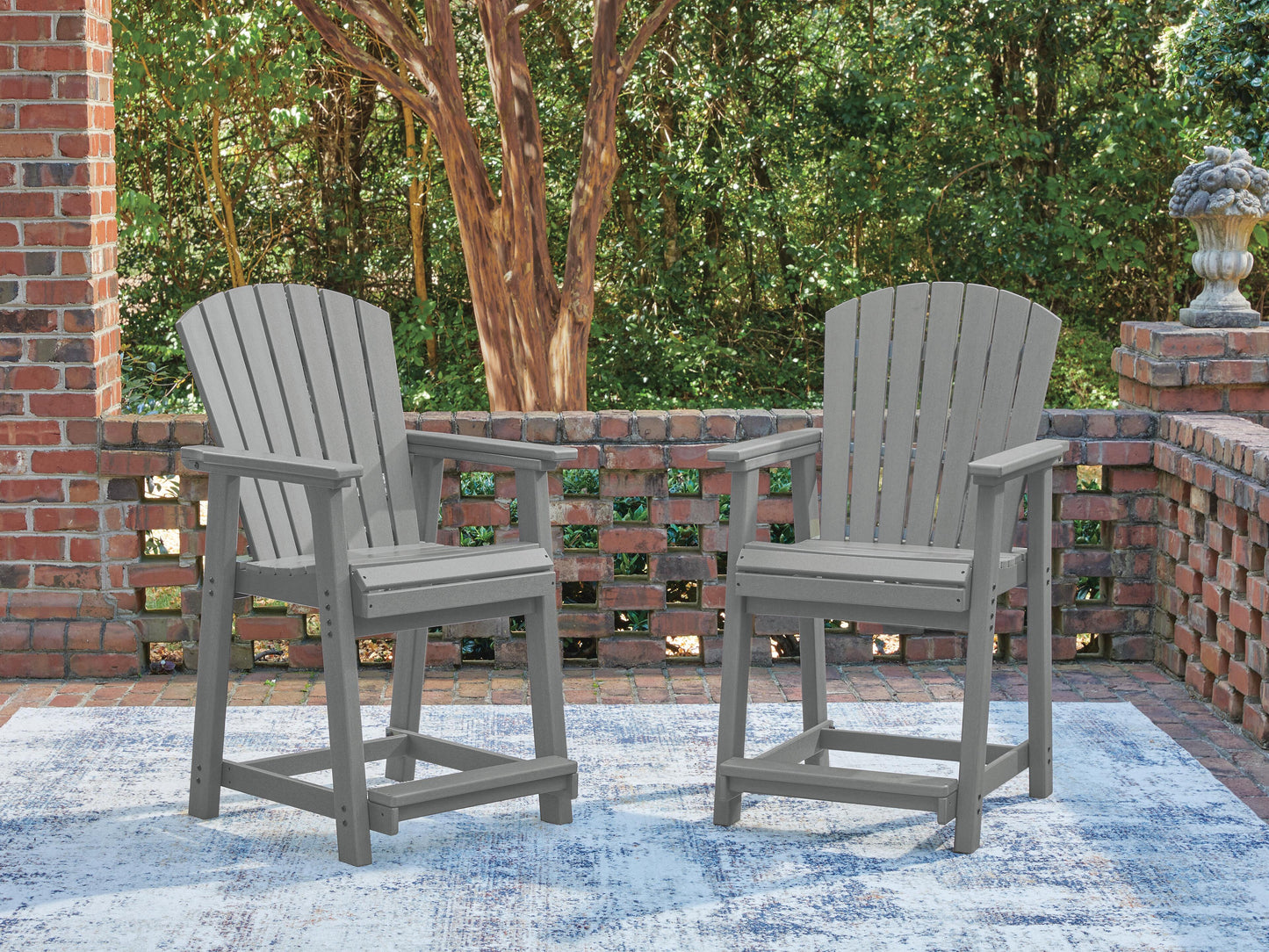 ASHLEY Ross Cove Outdoor Counter Height Bar Stool (Set of 2)