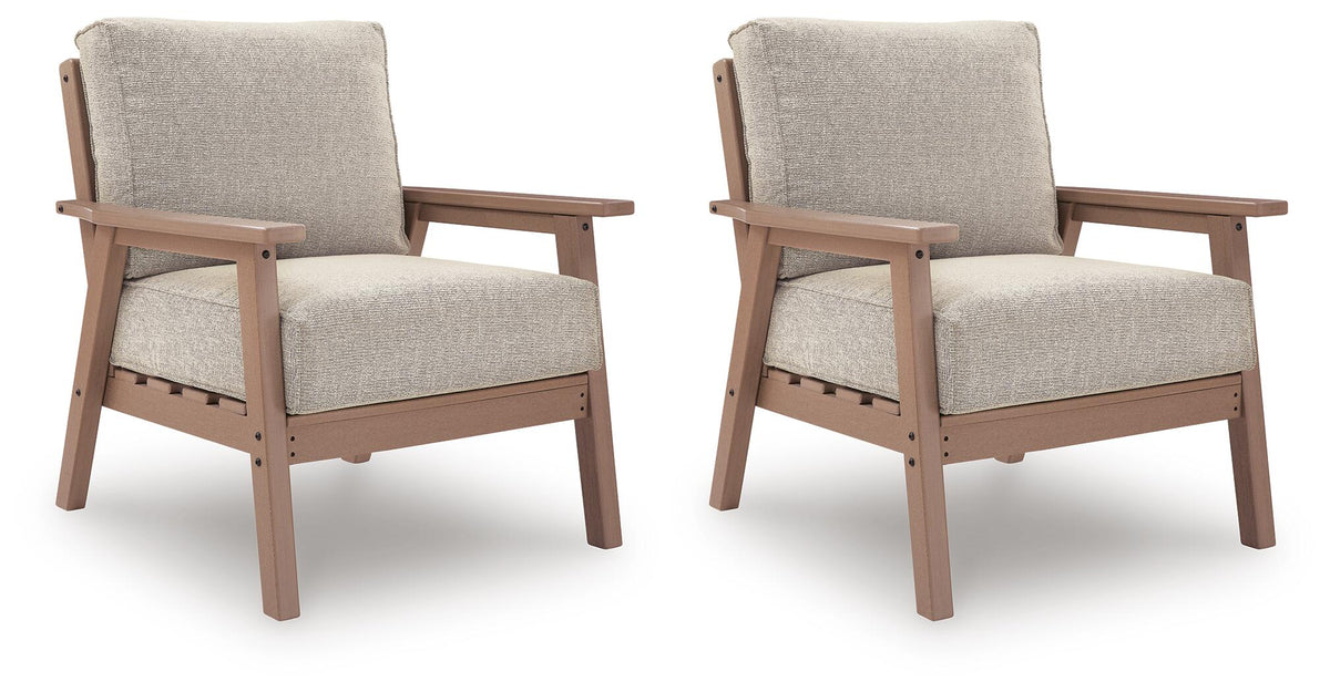 ASHLEY Cliffs Beach Outdoor Lounge Chair with Cushion (Set of 2)