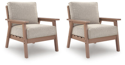ASHLEY Cliffs Beach Outdoor Lounge Chair with Cushion (Set of 2)