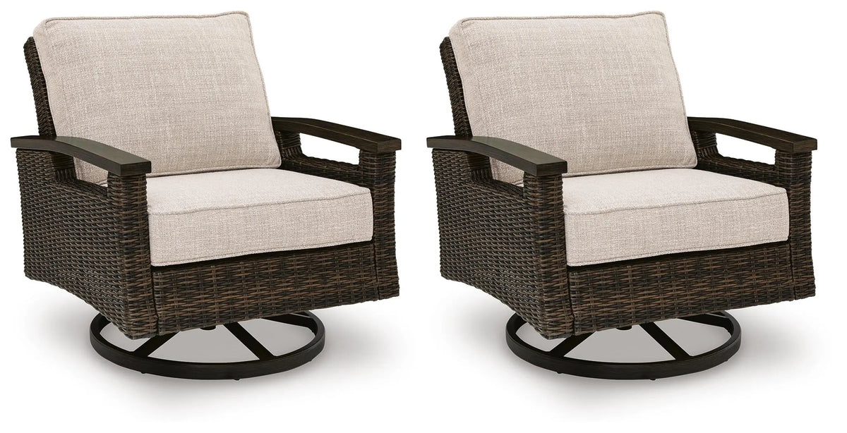 ASHLEY Drakes Beach Outdoor Swivel Lounge Chair (Set of 2)