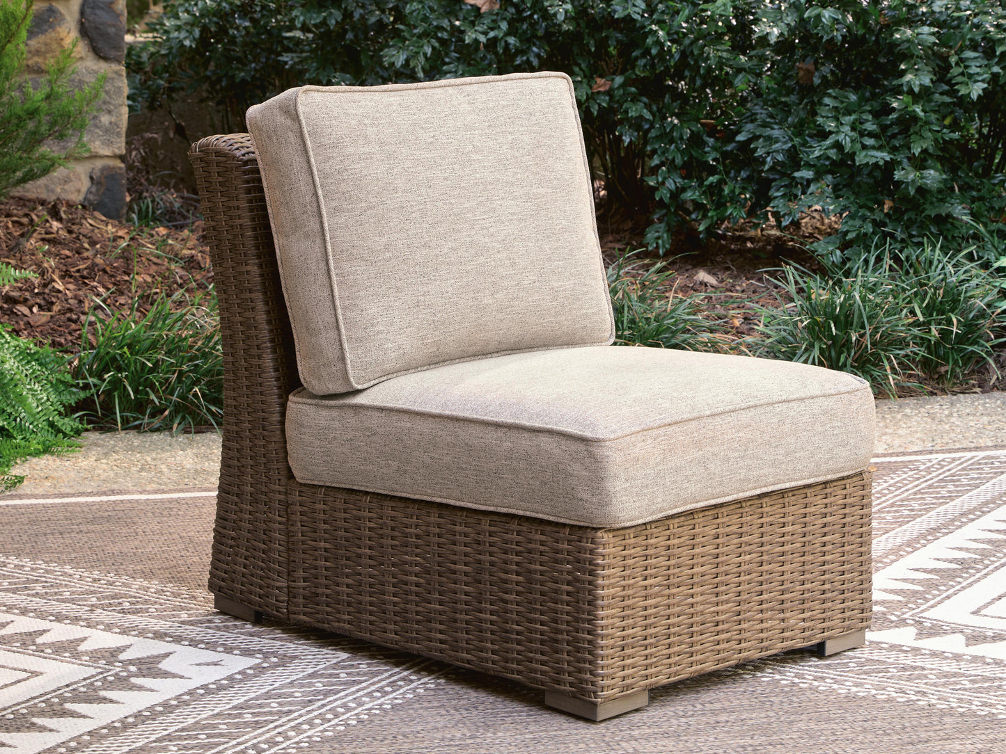 ASHLEY Revare Beach Outdoor Armless Chair with Cushion