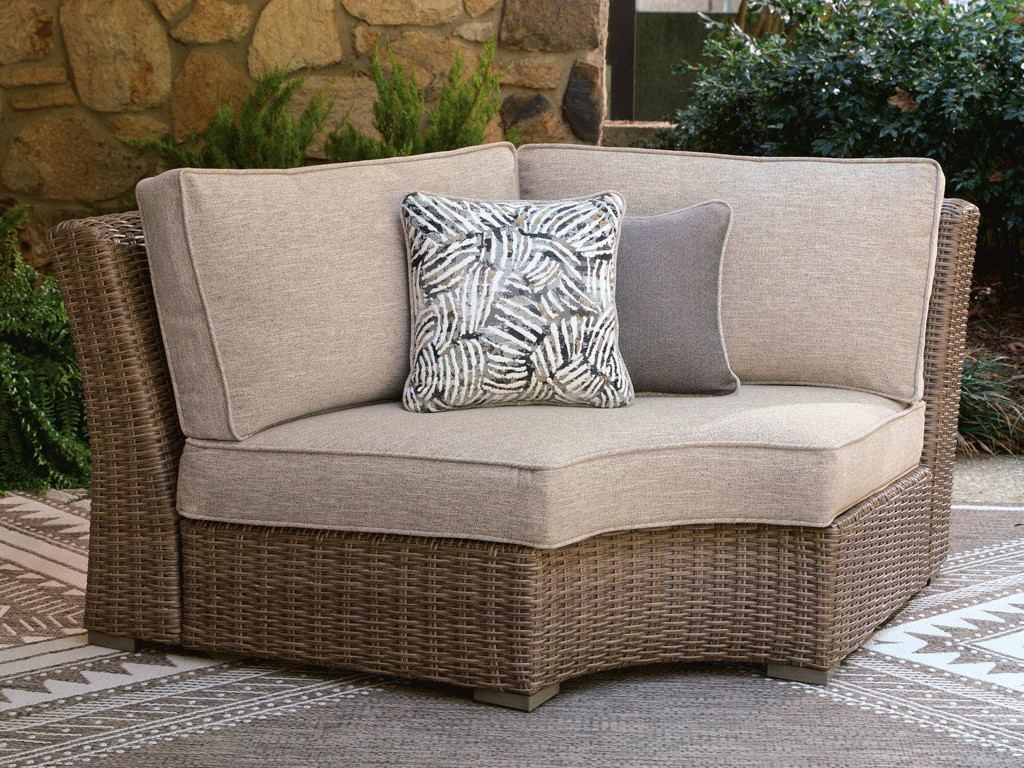 ASHLEY Revare Beach Outdoor Curved Corner Chair with Cushion