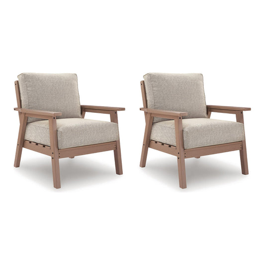 ASHLEY Cliffs Beach Outdoor Lounge Chair with Cushion (Set of 2)