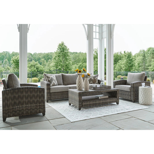 ASHLEY Oasis Court Gray Outdoor Seating Group (Set of 4)