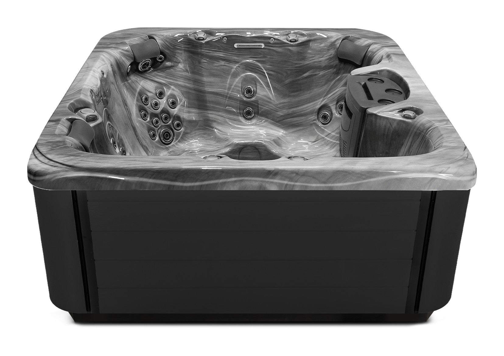 Balance 6 CS hot tub - Storm Cloud (Optional) shell with DuraMaster Midnight* (Standard) cabinet