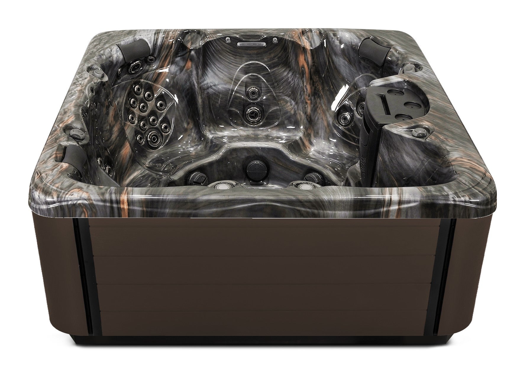Balance 7 hot tub - Midnight Canyon shell with Dark Walnut cabinet