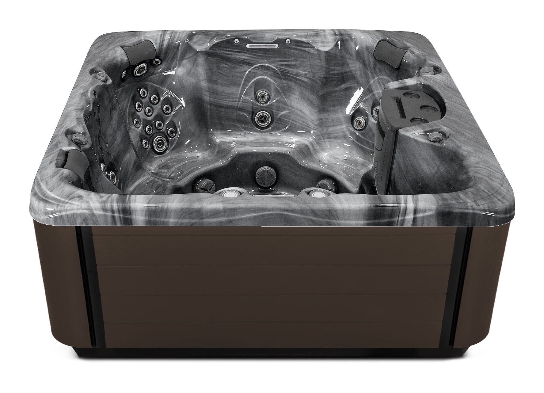 Balance 7 hot tub - Storm Cloud shell with Dark Walnut cabinet