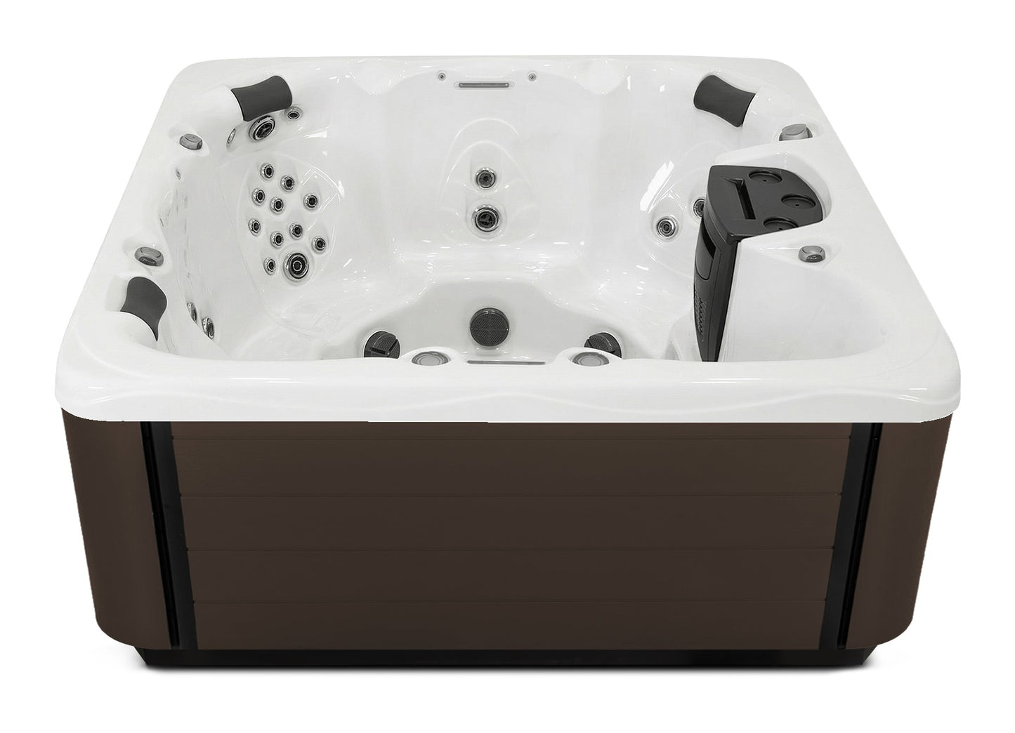 Balance 7 hot tub - White shell with Dark Walnut cabinet