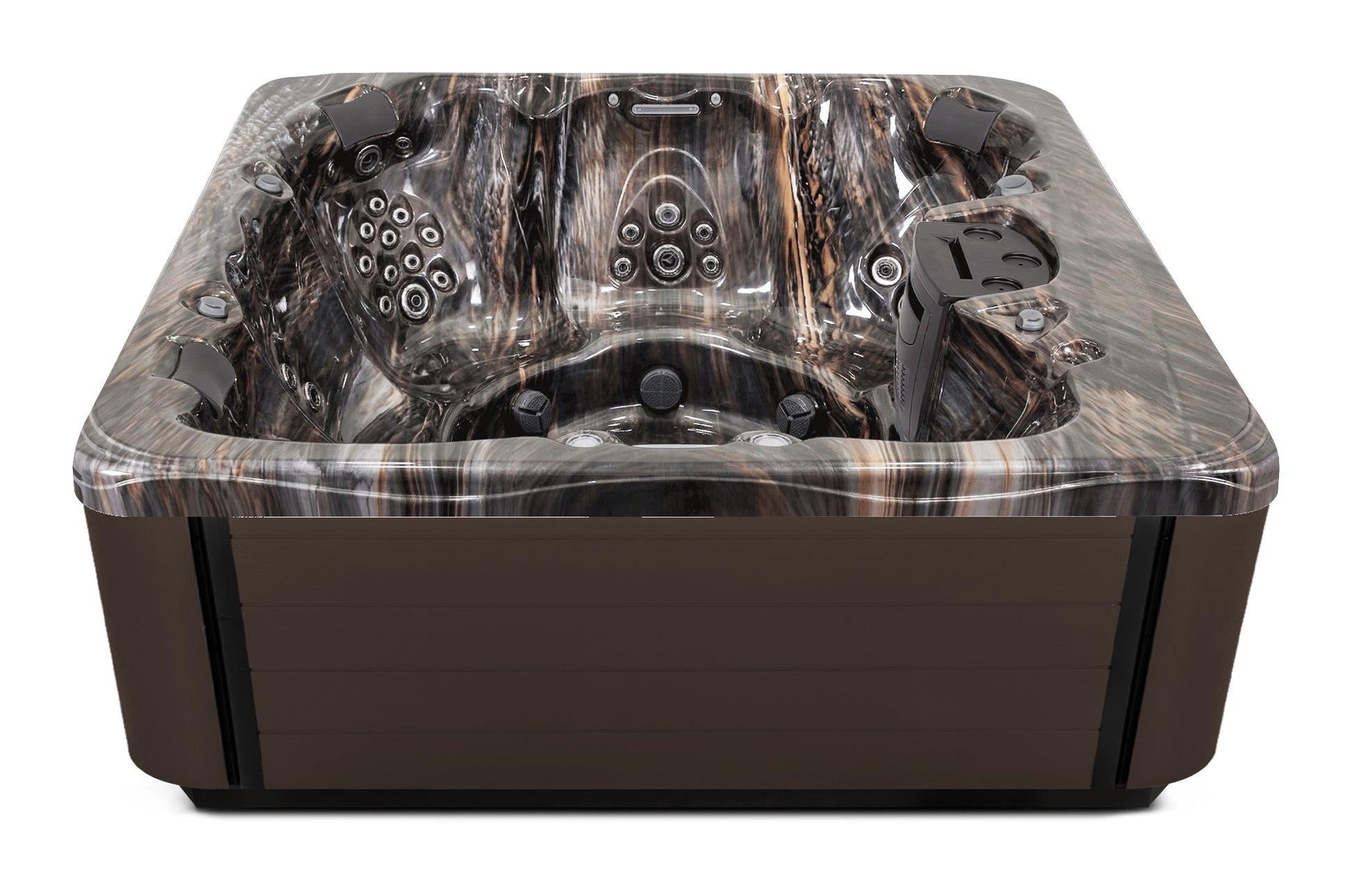 Balance 8 hot tub - Midnight Canyon (Standard) shell with DuraMaster Dark Walnut (Standard) cabinet