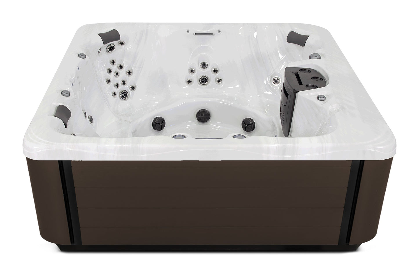 Balance 8 hot tub - Sterling Silver (Standard) shell with DuraMaster Dark Walnut (Standard) cabinet