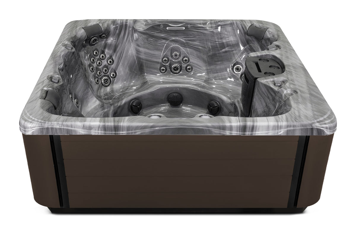 Balance 8 hot tub - Storm Cloud (Optional) shell with DuraMaster Dark Walnut (Standard) cabinet