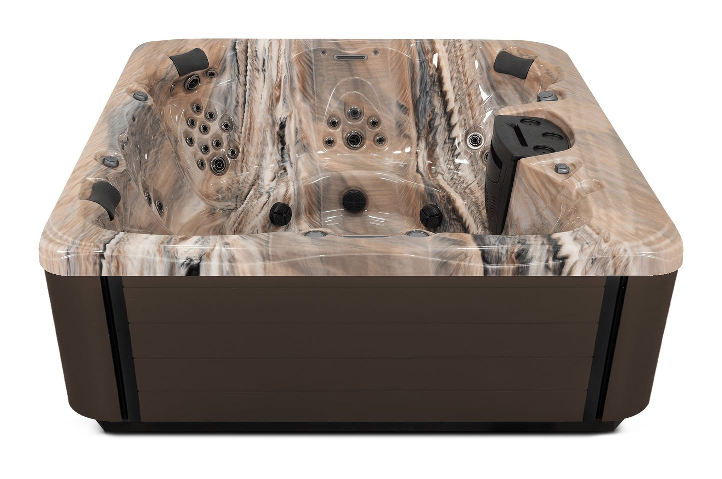Balance 8 hot tub - Tuscan Sun (Standard) shell with DuraMaster Dark Walnut (Standard) cabinet