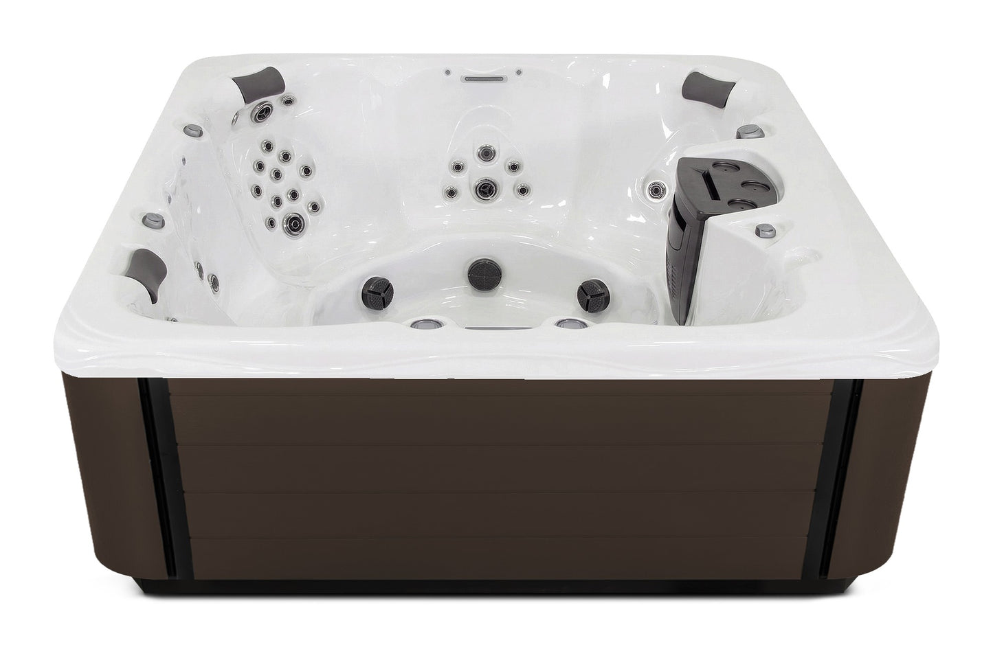 Balance 8 hot tub - White (Standard) shell with DuraMaster Dark Walnut (Standard) cabinet