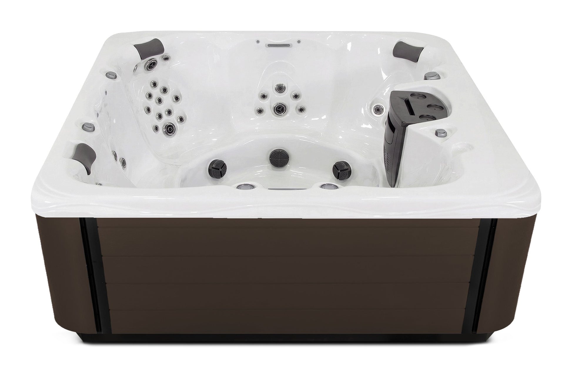 Balance 8 hot tub - White (Standard) shell with DuraMaster Dark Walnut (Standard) cabinet
