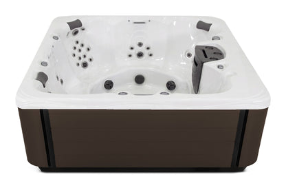 Balance 8 hot tub - White (Standard) shell with DuraMaster Dark Walnut (Standard) cabinet