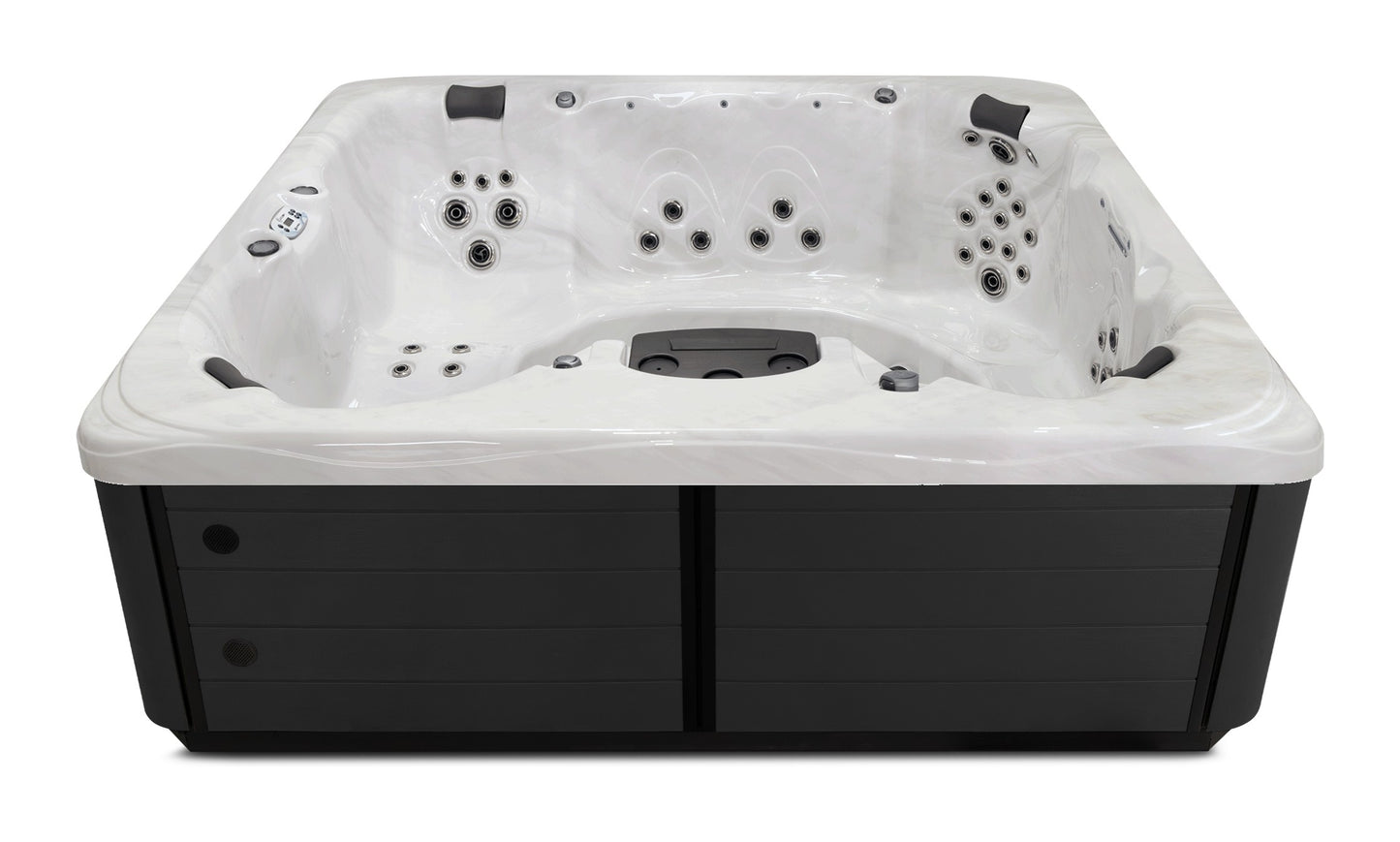 Balance 9 hot tub - Sterling Silver (Standard) shell with DuraMaster Midnight* (Standard) cabinet