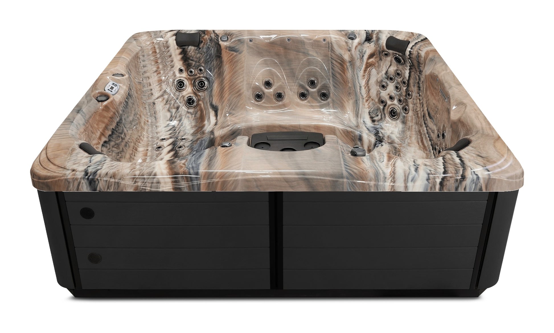 Balance 9 hot tub - Tuscan Sun (Standard) shell with DuraMaster Midnight* (Standard) cabinet