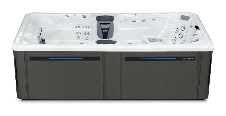 Challenger 15 D swim spa - Sterling Silver (Standard) shell with DuraMaster Graphite (Standard) cabinet