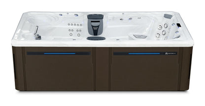 Challenger 15 D swim spa - Sterling Silver shell with Walnut cabinet
