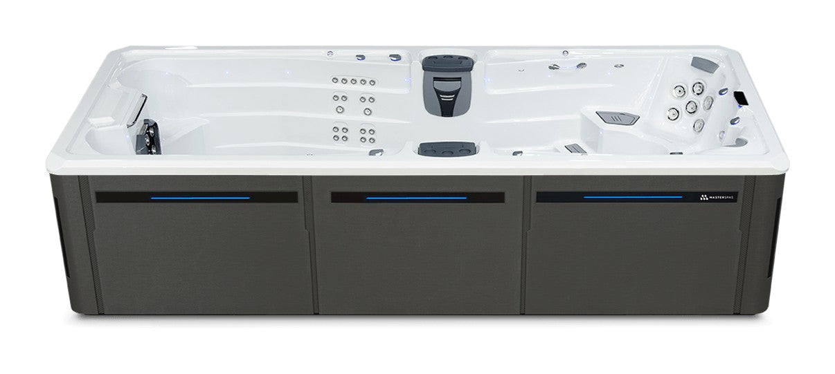 Challenger 19 D MAX swim spa - White shell with Graphite cabinet