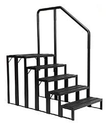 5 Tier Swim Spa Step w/Rail - Black