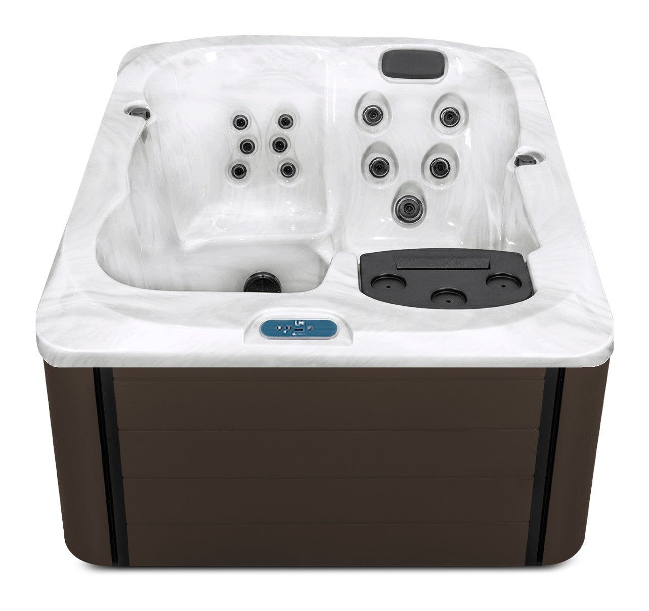 L5 hot tub - Sterling Silver shell with Dark Walnut cabinet