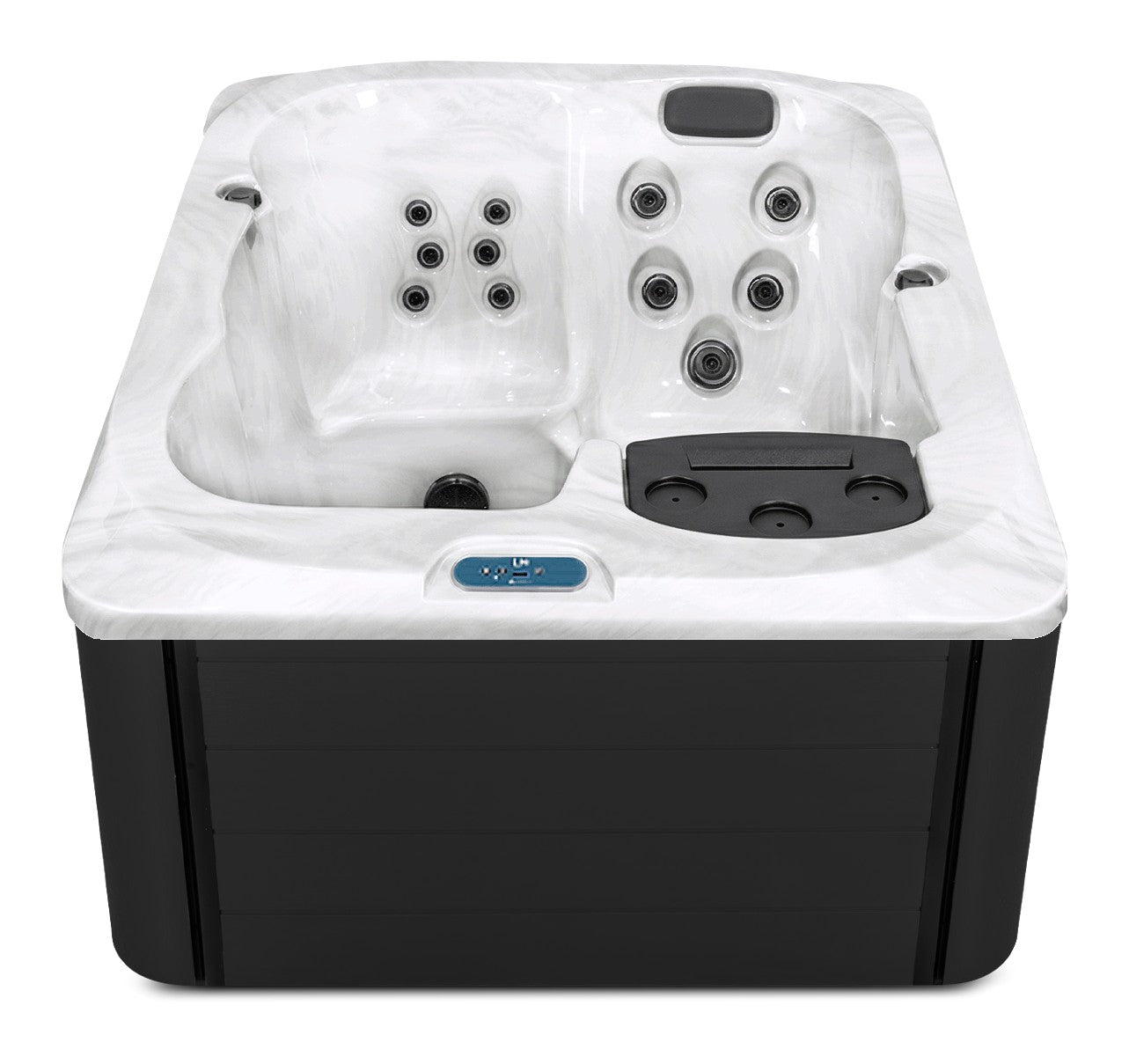 L5 hot tub - Sterling Silver shell with Midnight cabinet