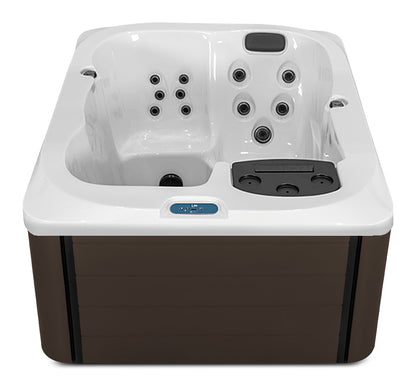 L5 hot tub - White shell with Dark Walnut cabinet