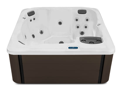L6 hot tub - White shell with Dark Walnut cabinet