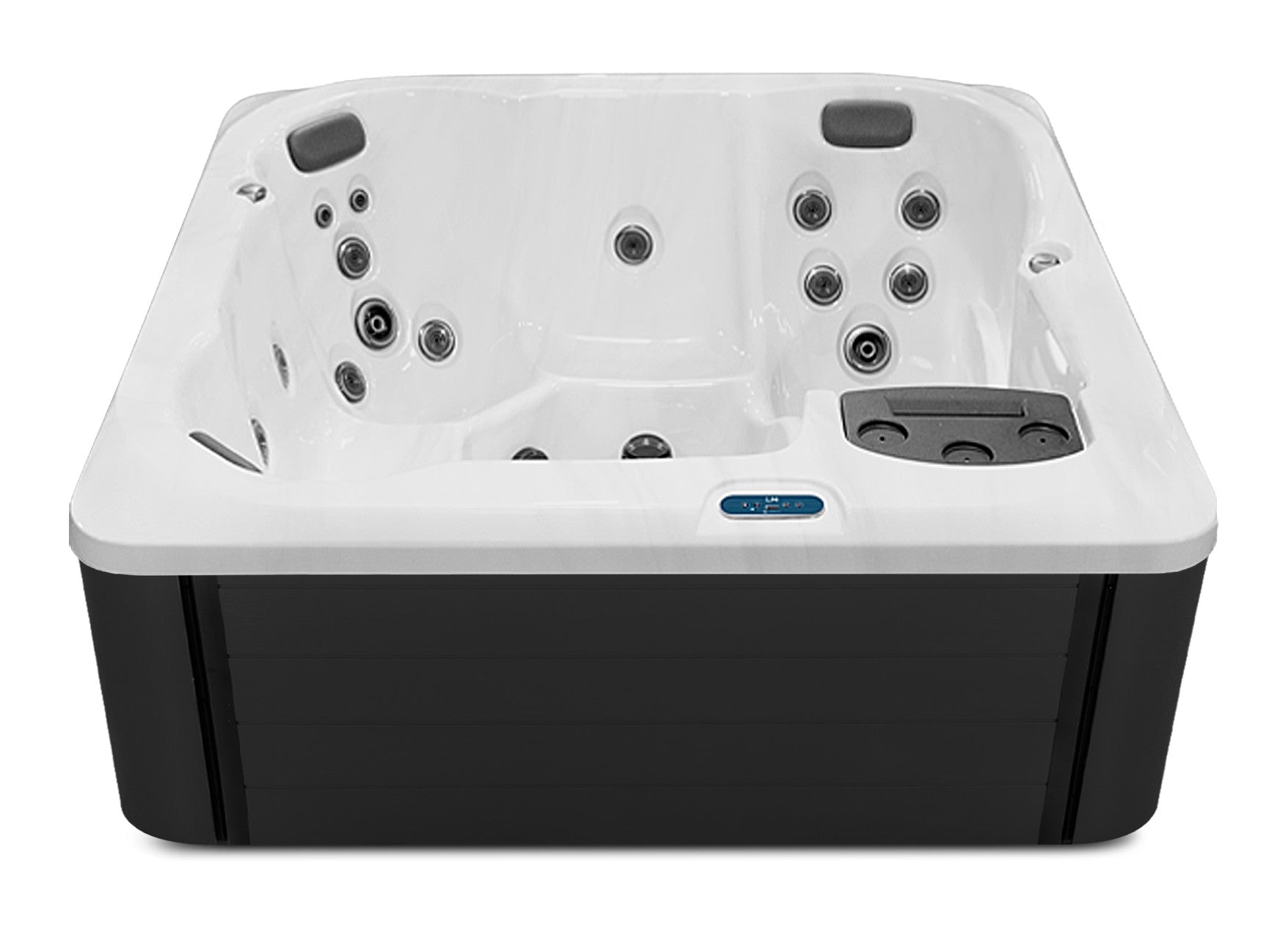 L7 hot tub - White shell with Midnight cabinet