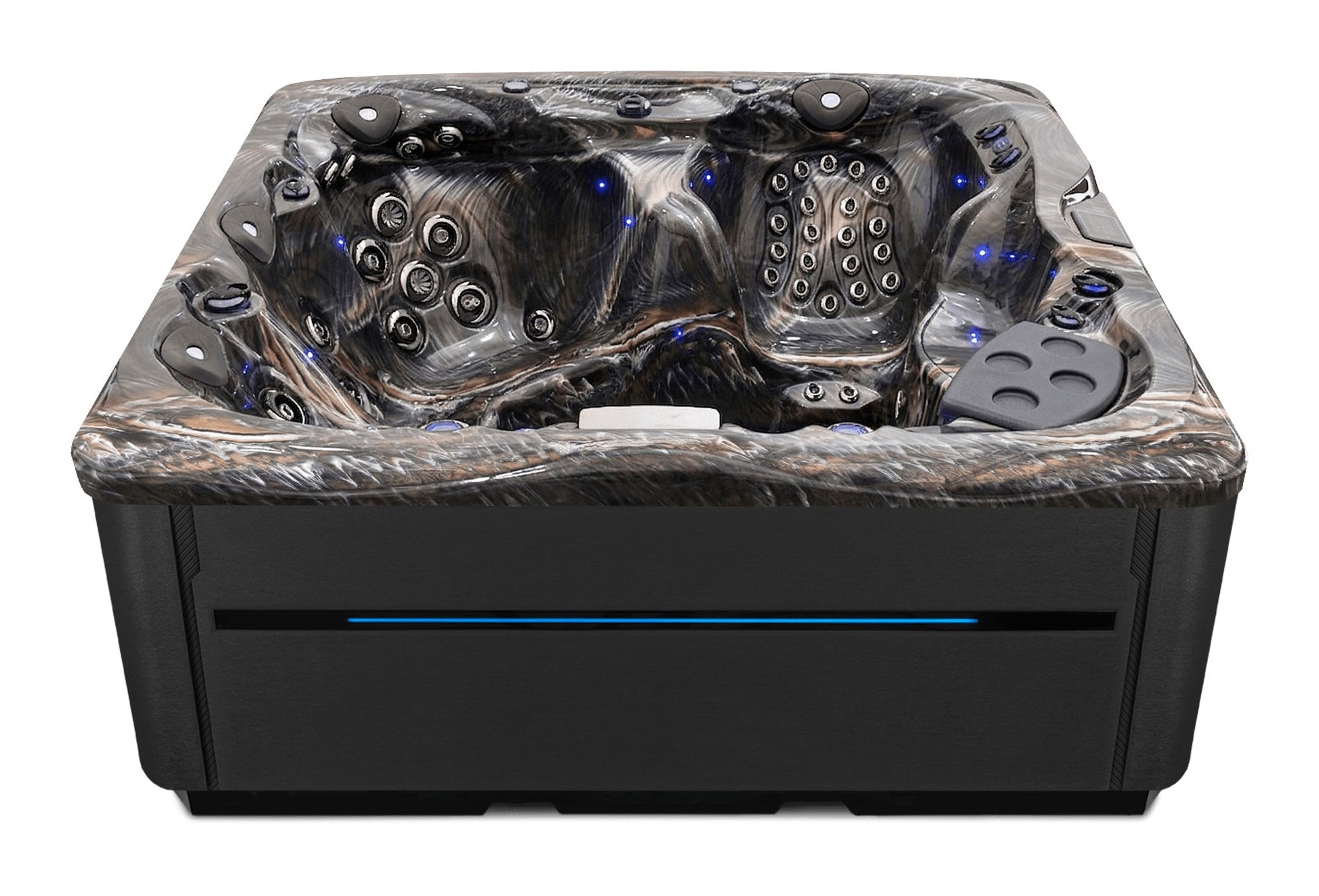 LSX 30 hot tub - Midnight Canyon shell with Midnight cabinet