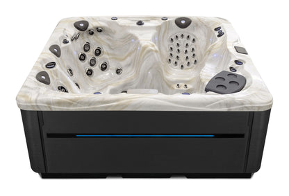 LSX 30 hot tub - Smoky Mountain shell with Midnight cabinet