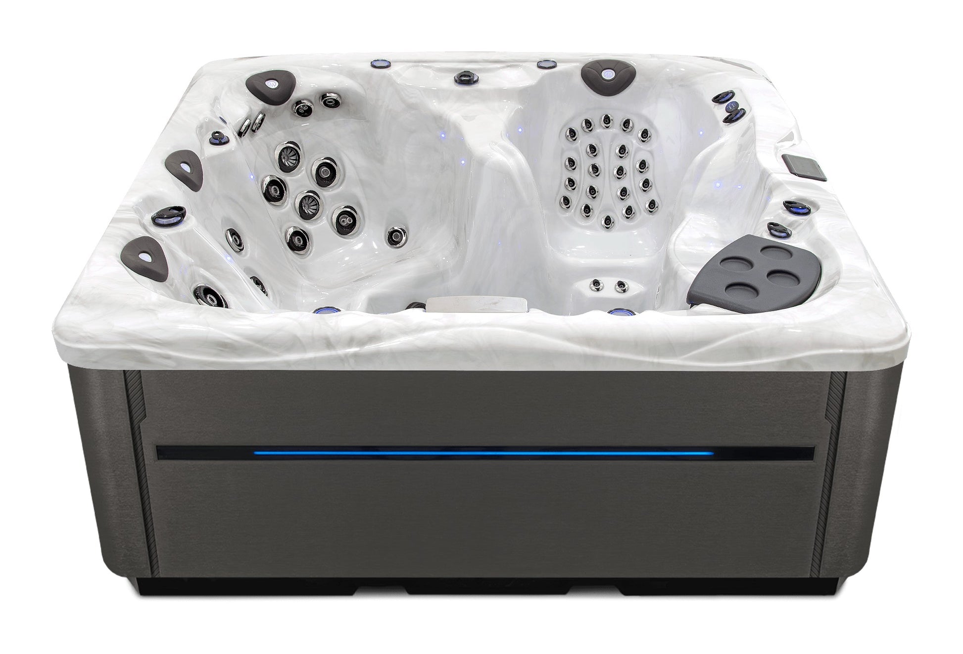 LSX 30 hot tub - Sterling Silver shell with DuraMaster Graphite* (Standard) cabinet