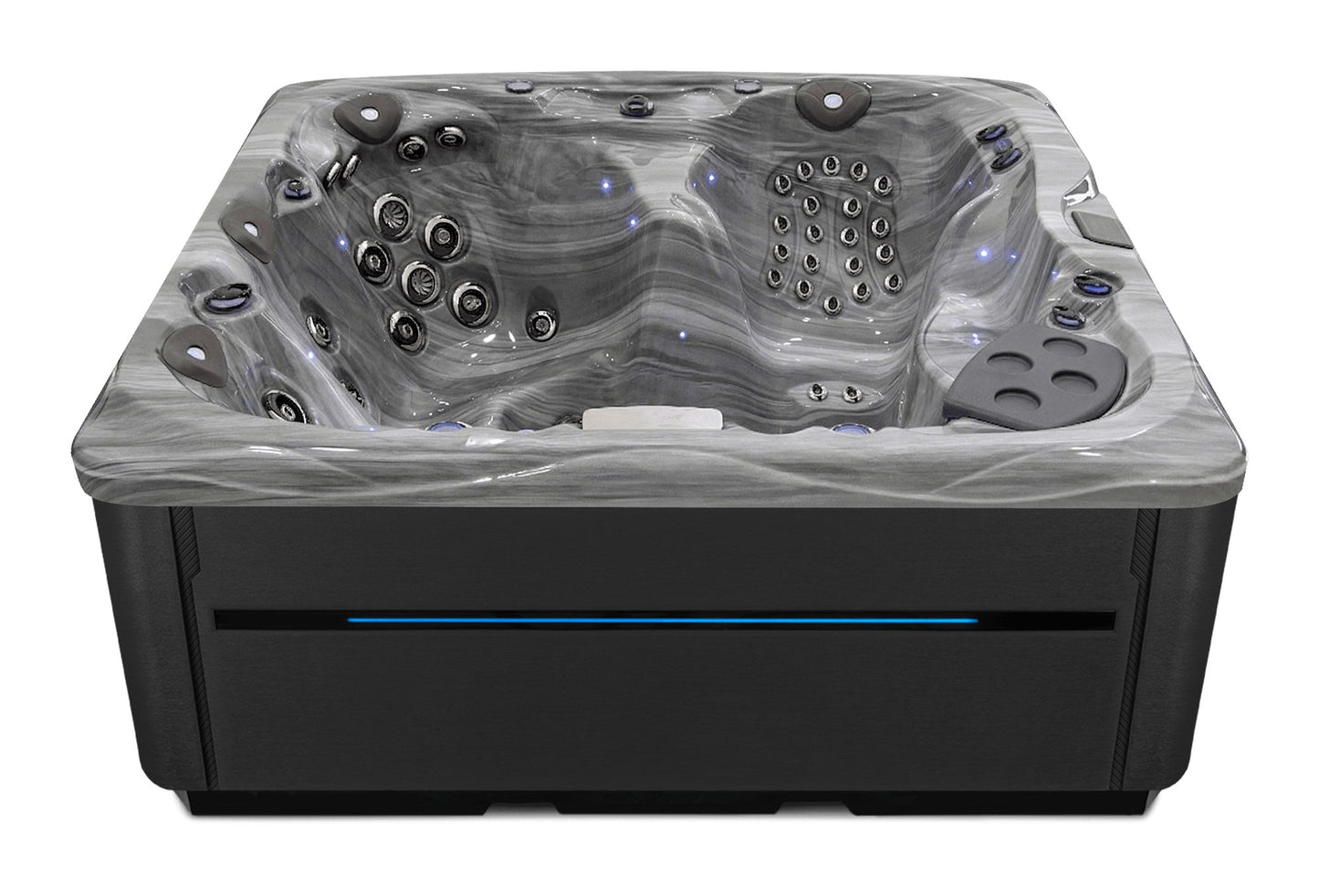 LSX 30 hot tub - Storm Cloud shell with Midnight cabinet
