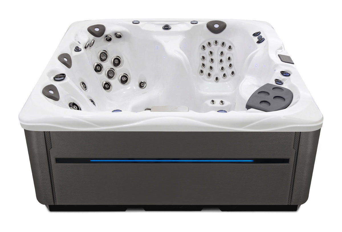 LSX 30 hot tub - White shell with DuraMaster Graphite* (Standard) cabinet