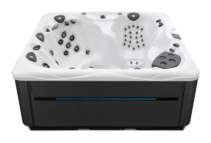 LSX 30 hot tub - White shell with Midnight cabinet