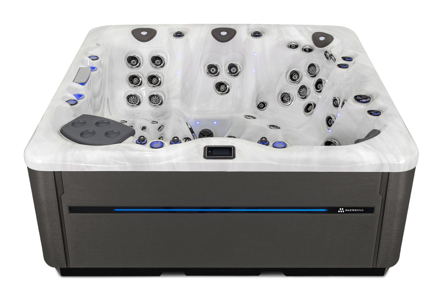 LSX 800 hot tub - Sterling Silver (Standard) shell with DuraMaster Graphite* (Standard) cabinet