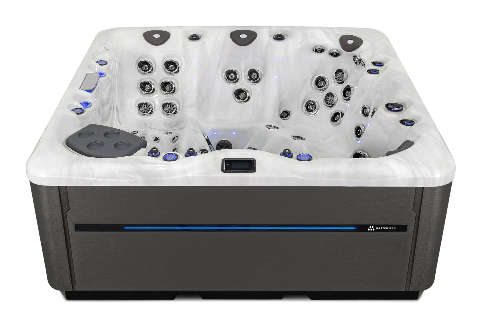 LSX 800 hot tub - Sterling Silver (Standard) shell with DuraMaster Graphite* (Standard) cabinet