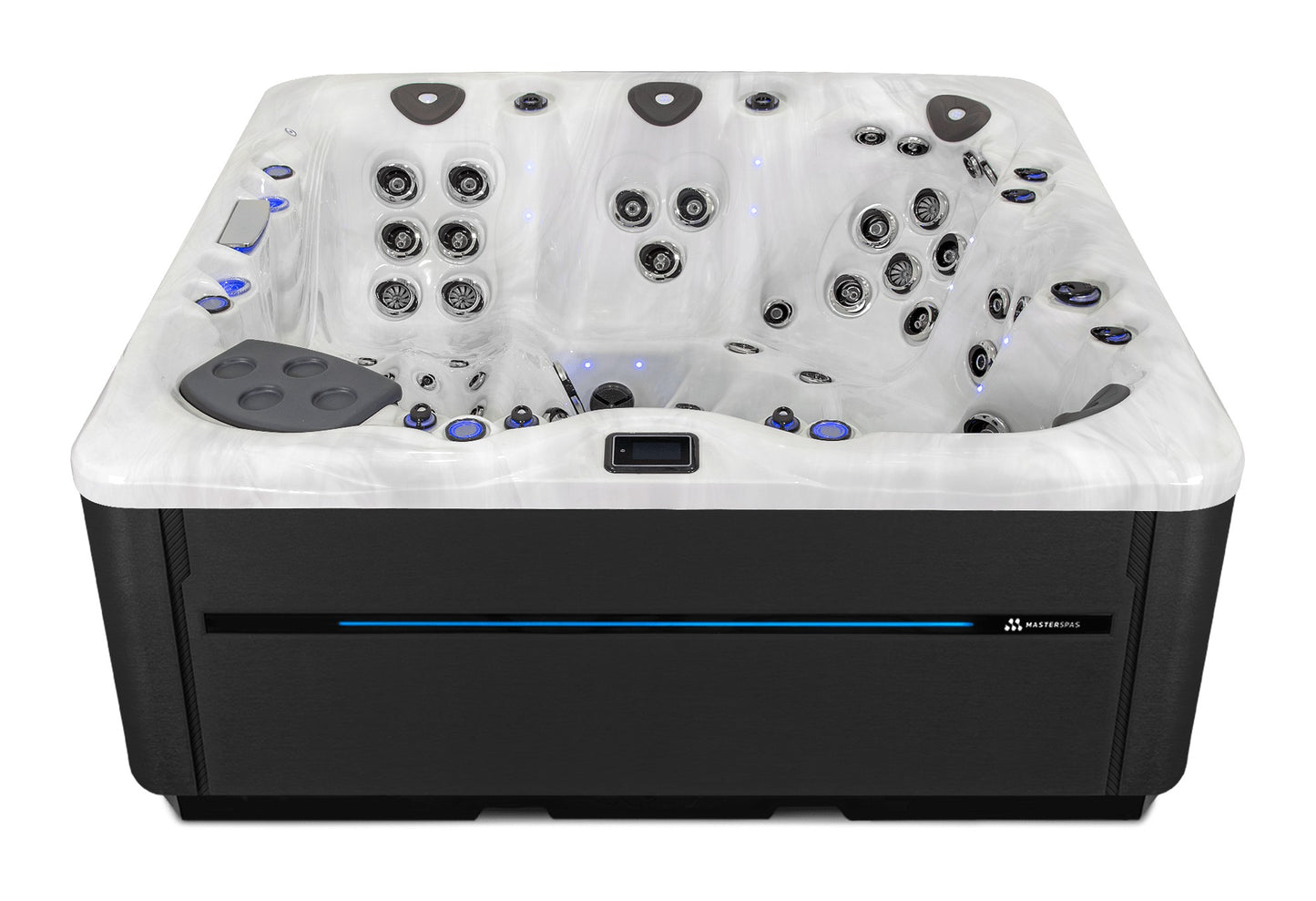LSX 800 hot tub - Sterling Silver (Standard) shell with DuraMaster Midnight* (Standard) cabinet